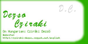 dezso cziraki business card