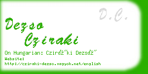 dezso cziraki business card